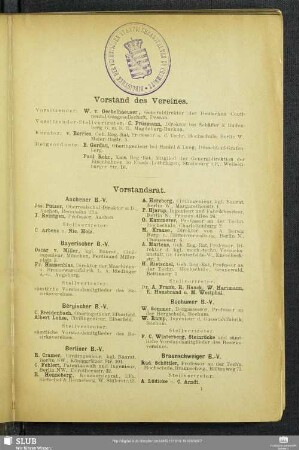 Vorstand des Vereines.