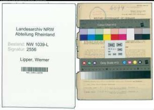 Entnazifizierung Werner Lipper , geb. 21.06.1921 (Hilfsaufseher)