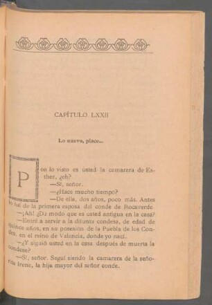 Capítulo LXXII - Lo nuevo, place...
