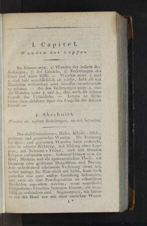 1. Abschnitt. Wunden der äussern Bedeckungen, an sich betrachtet.