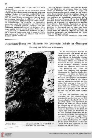 N.F. 18.1938: Semestereröffnung der Akademie der Bildenden Künste zu Stuttgart : Berufung des Bildhauers v. Graevenitz