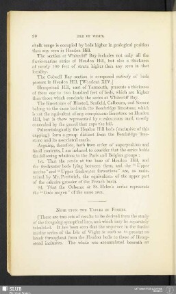 Note upon the tables of fossils