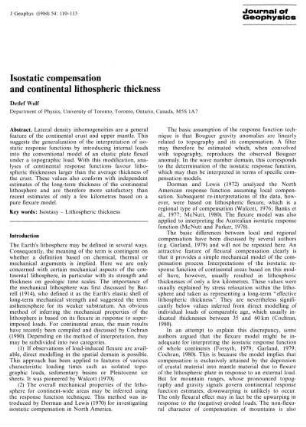 Isostatic compensation and continental lithospheric thickness