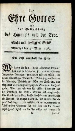 Sechs und dreisigstes Stück. Montags den 30 Merz 1767