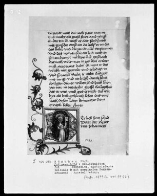 Heiligenleben — Initiale D mit Apostel Petrus