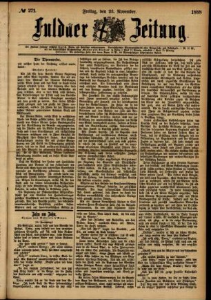 Ausgabe vom Freitag, den 23. November 1888.