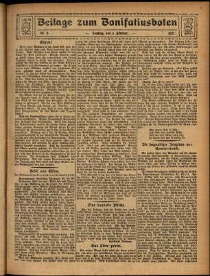 Zweite Ausgabe vom Sonntag, den 06. Februar 1927.