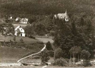 (Agnetendorf Jagniątków). Teilansicht, rechts Villa von Gerhart Hauptmann