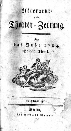 1784: Litteratur- und Theaterzeitung