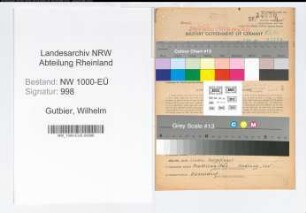 Entnazifizierung Wilhelm Gutbier, geb. 01.07.1899 (Justizvollzugsbeamter)
