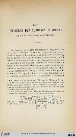 Les peintures des tombeaux égyptiens et la mosaïques des Palestrine