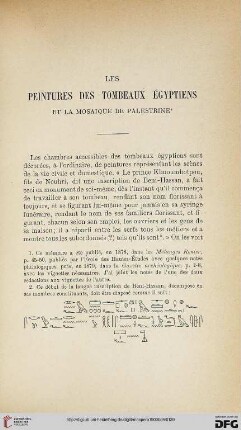 Les peintures des tombeaux égyptiens et la mosaïques des Palestrine