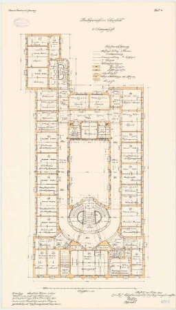 Amtsgericht, Elberfeld: Grundriss 2. Obergeschoss 1:100