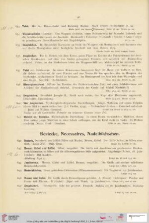 Bestecke, Necessaires, Nadelbüchschen (Nr. 642-727)