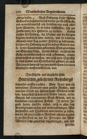 320-344, Die Glücks- und Unglücks-Fälle Henrietten, gebohrnen Rosenbergs