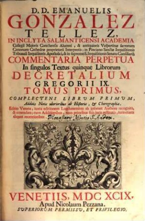 Commentaria perpetua in singulos textus quinque librorum decretalium. 1