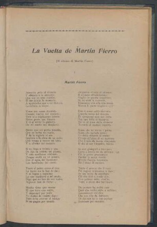 La vuelta de Martín Fierro