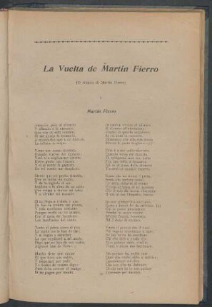 La vuelta de Martín Fierro