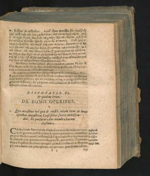 Disputatio VI. & quidem Prior, De Bonis Operibus