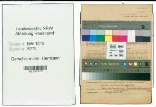Entnazifizierung Hermann Gerschermann , geb. 12.12.1902 (Metzgermeister)