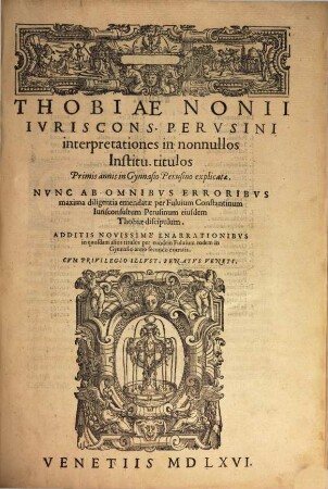 Interpretationes in nonnullos Institutionum Titulos
