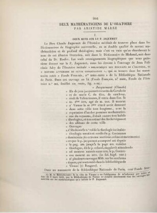 Deux mathématiciens de l'oratoire.