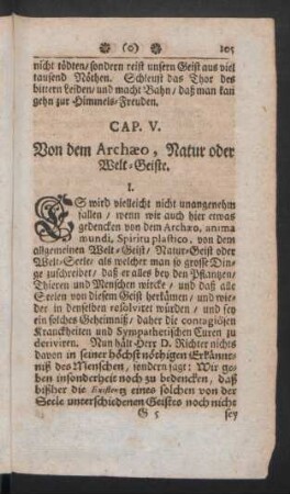 Cap. V. Von dem Archaeo, Natur oder Welt-Geiste