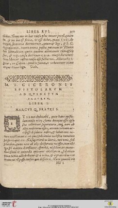 M.T. Ciceronis epistolarvm ad Qvinctvm Fratrem