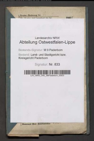 Erblasser: Foerster, Dominicus; Erblasser: Foerster, Therese, geb. Lange: