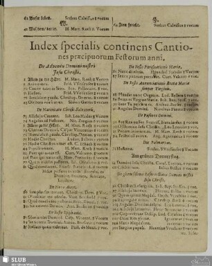 Index specialis... festorum anni