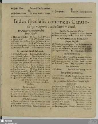 Index specialis... festorum anni