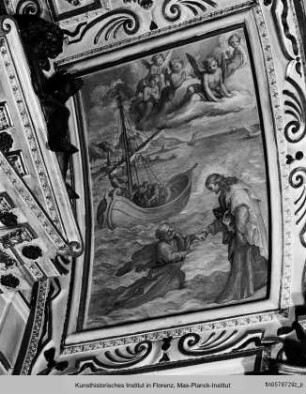 Kapellendekoration : Gewölbedekoration : Petrus schreitet über das Wasser