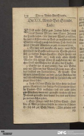 Die XIX. Abend-Bet-Stunde.