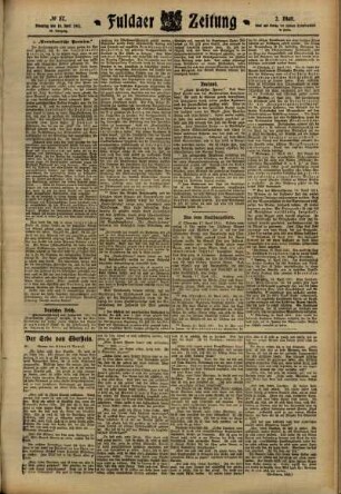 Zweite Ausgabe vom Dienstag, den 18. April 1911.