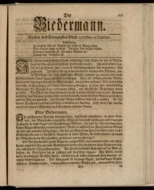 Sieben und siebenzigstes Blatt 1728 den 25 October