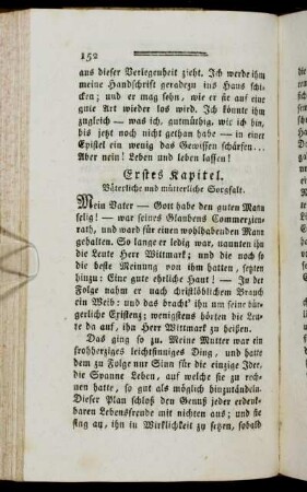 Erstes Kapitel. Väterliche und mütterliche Sorgfalt.