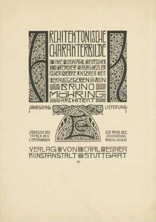 Architektonische Charakterbilder, hg. von Bruno Möhring