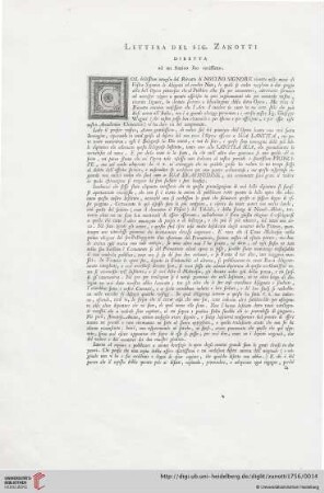 Lettera del Sig. Zanotti