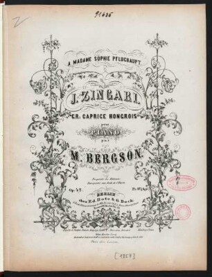J. Zingari : gr: caprice hongrois ; pour piano ; op. 42