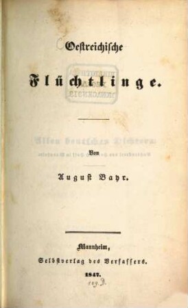Oestreichische Flüchtlinge