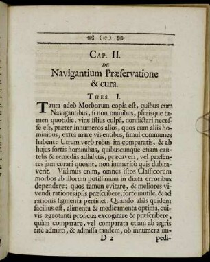 Cap. II. De Navigantium Præservatione & cura.