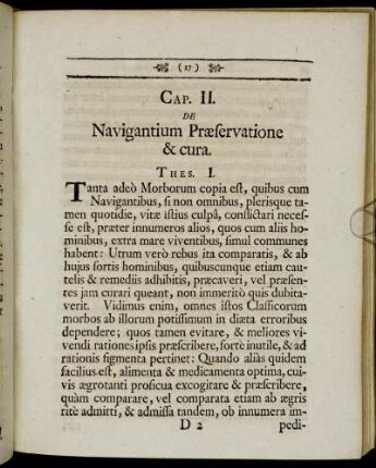 Cap. II. De Navigantium Præservatione & cura.