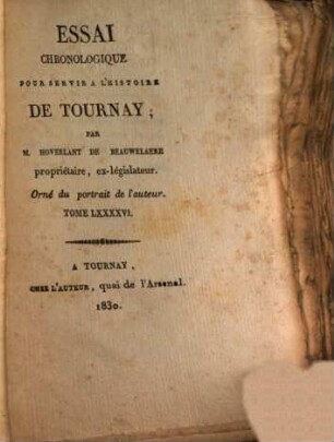 Essai chronologique pour servir a l'histoire de Tournay, 96