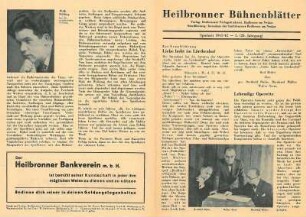 "Heilbronner Bühnenblätter" der Spielzeit 1941/42