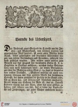 Vorrede des Uebersezers