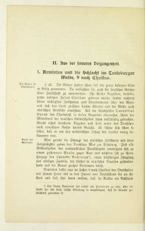 II. Aus der ferneren Vergangenheit