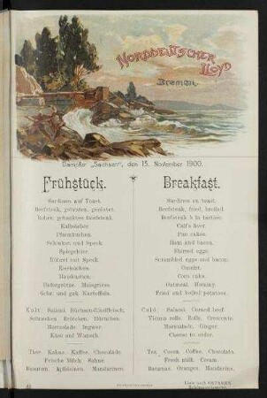 Frühstück auf der "Sachsen"