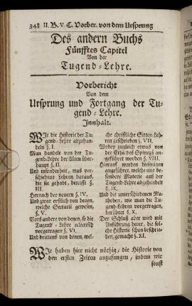 Fünfftes Capitel Von der Tugend- Lehre.