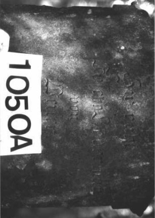 Grabstein 1050 (Index: 99899665) Material: Sandstein Zustand: Sockel angewittert, sonst gut erhalten Maße HxBxT: 164x69x45 cm Beschreibung: aufgesockelte Stele mit Dreiecksabschluss, darunter Zinnenfries, über dem Schriftfeld Blatt- und Blütenornamente Symbolik: Blätter, Blüten, Zinnenfries: Grabstein 1050A