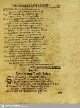 Teutsche Trauer- und Trost-Zeilen